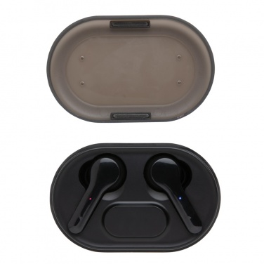 Logotrade advertising product picture of: Light up logo TWS earbuds in charging case